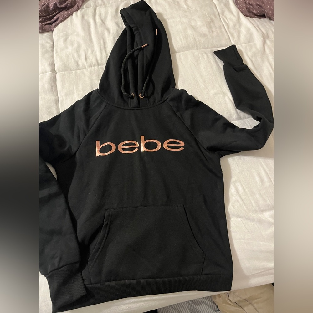 Womens BeBe black hooded sweatshirt
